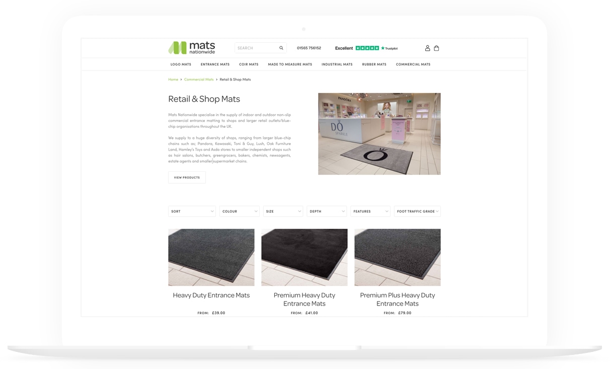 An example of a WooCommerce website Mats Nationwide
