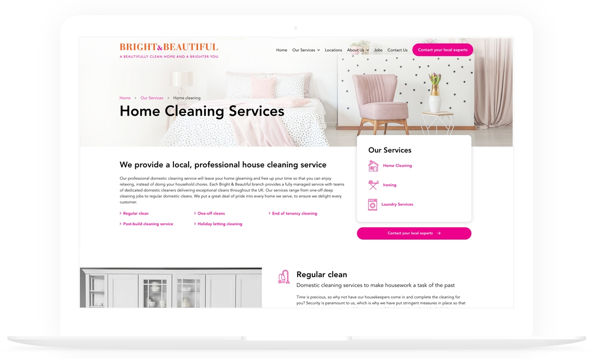 An example of a Joomla website Bright & Beautiful