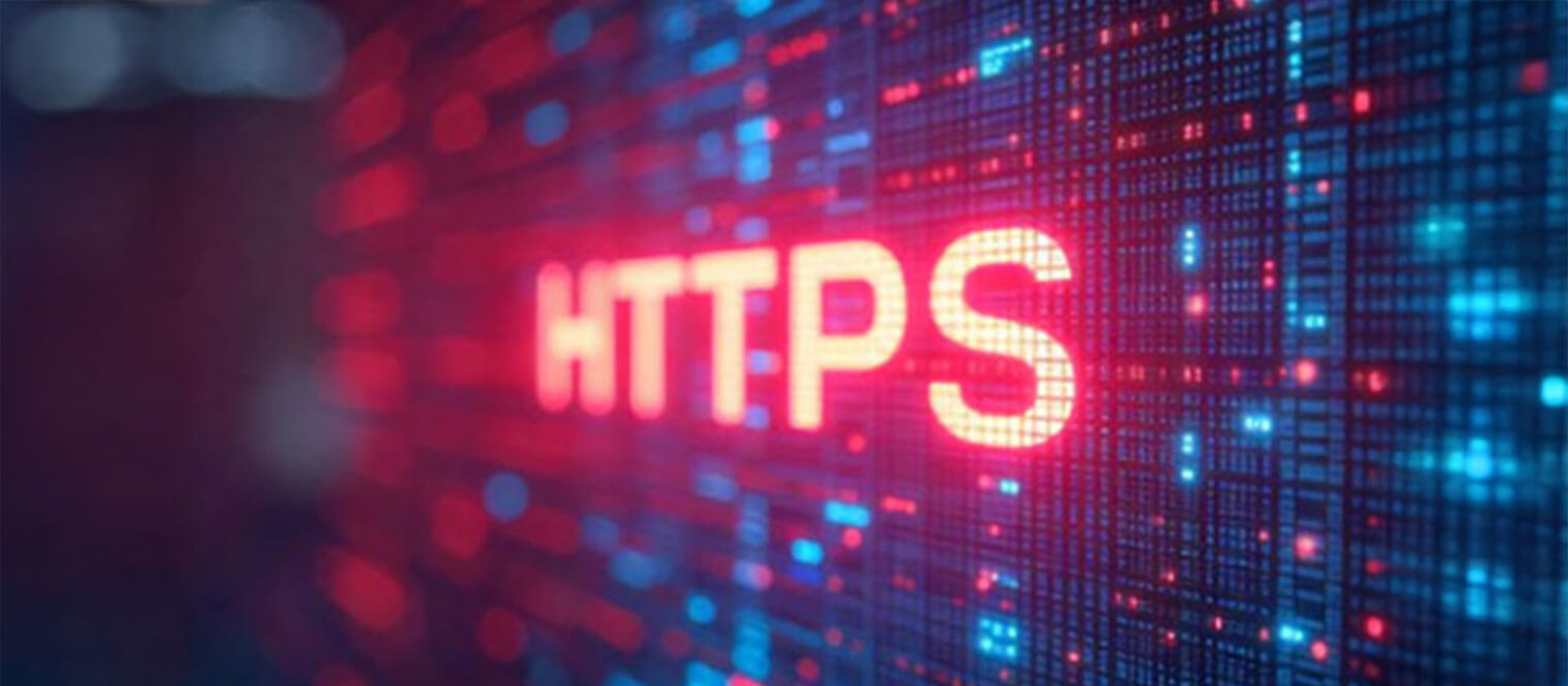 Digital screen displaying https.
