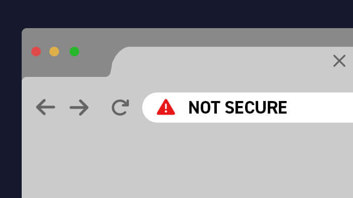 'Not secure' alert on a web page graphic.