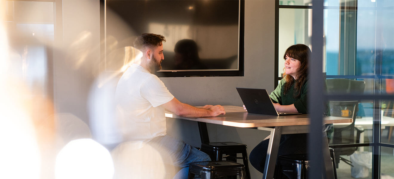 2 Blue Frontier team members working in the Southampton Office
