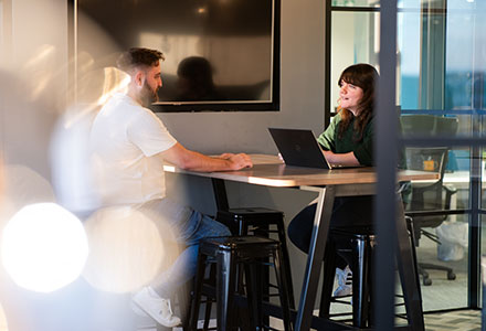 2 Blue Frontier team members working in the Southampton Office