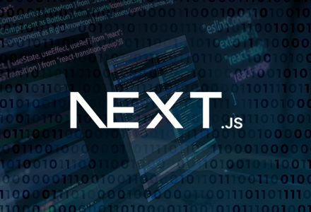 Next.js logo with coding background - thumbnail