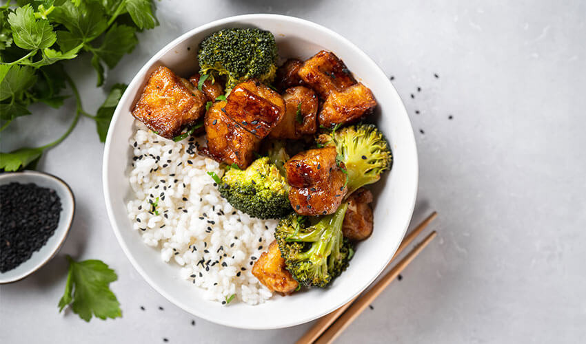 Healthy rice bowl.