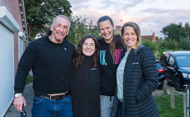 Blue Frontier team members at a social