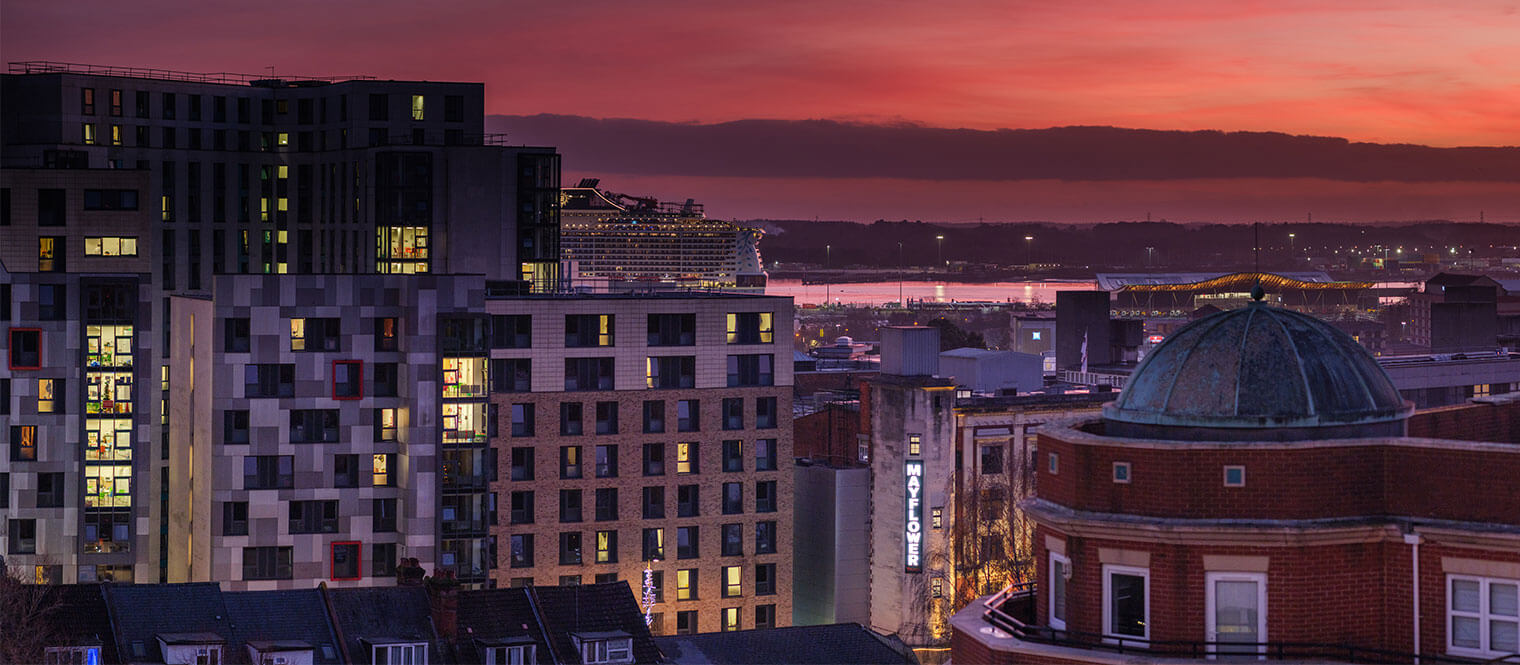 Evening view of Southampton.