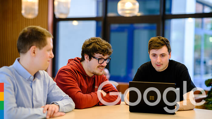 The team having a meeting.