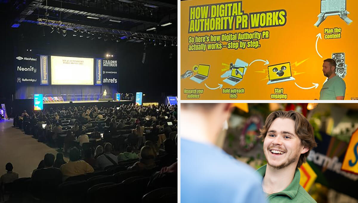 a collage of three photos depicting various keynote speakers and presentations