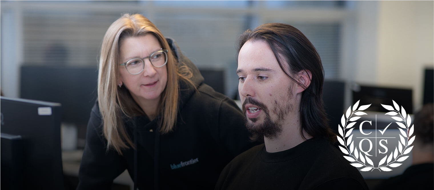 The Blue Frontier team working in the Salisbury office.