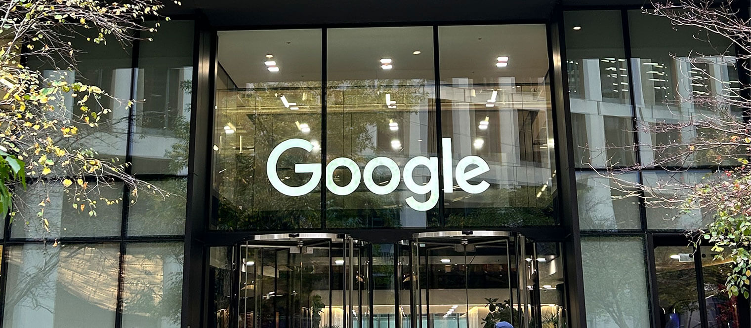 Outside Google's building.