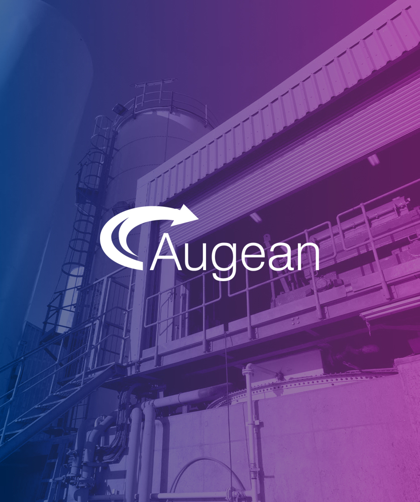 Augean logo with building background