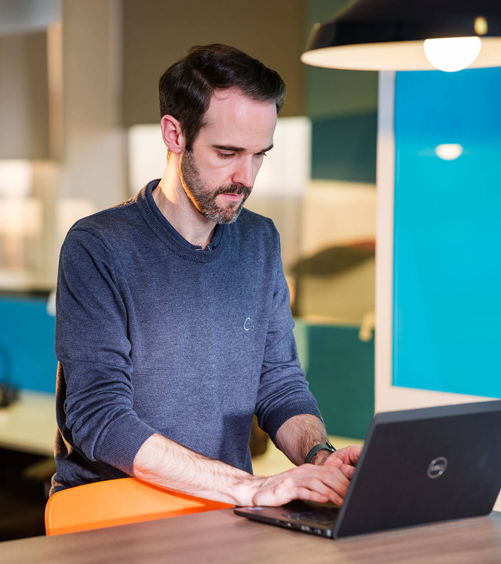 Paul working in the Southampton office