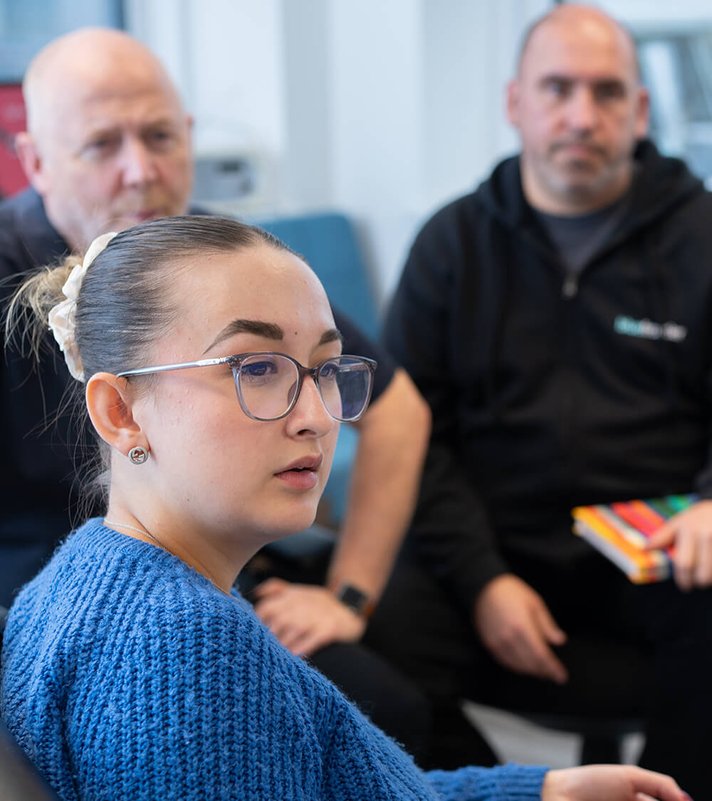 Olivia, Alan and Dave in a meeting