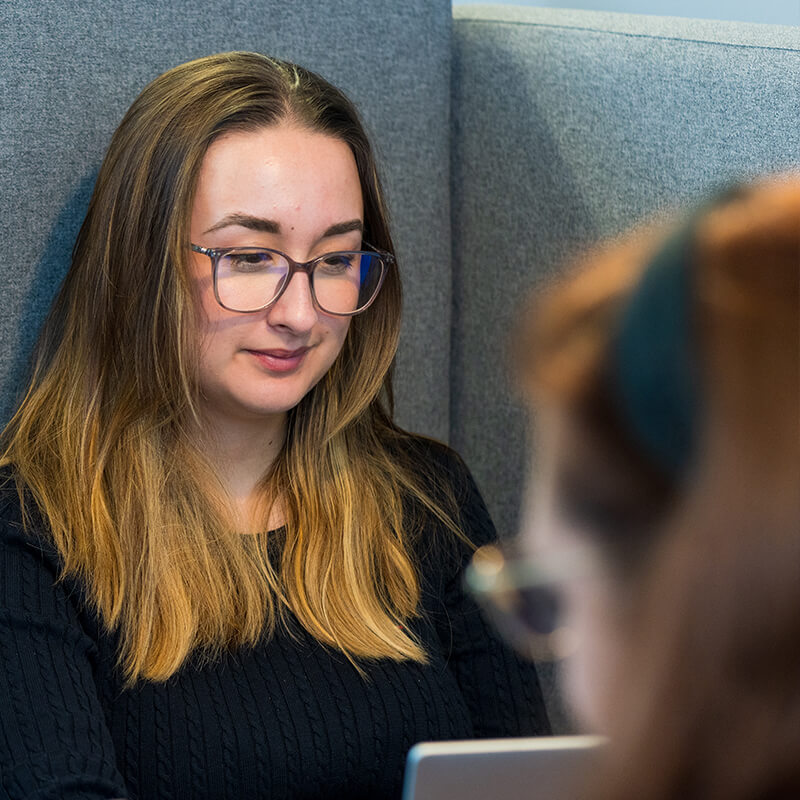 Liv and Charlotte in the Southampton Office