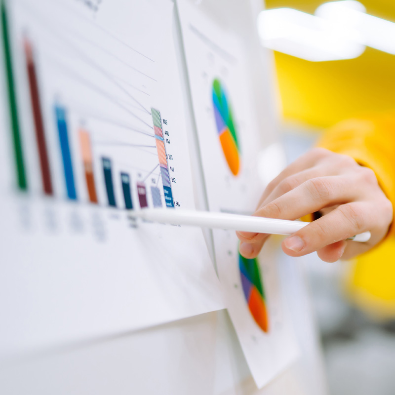 Reports placed on white Board