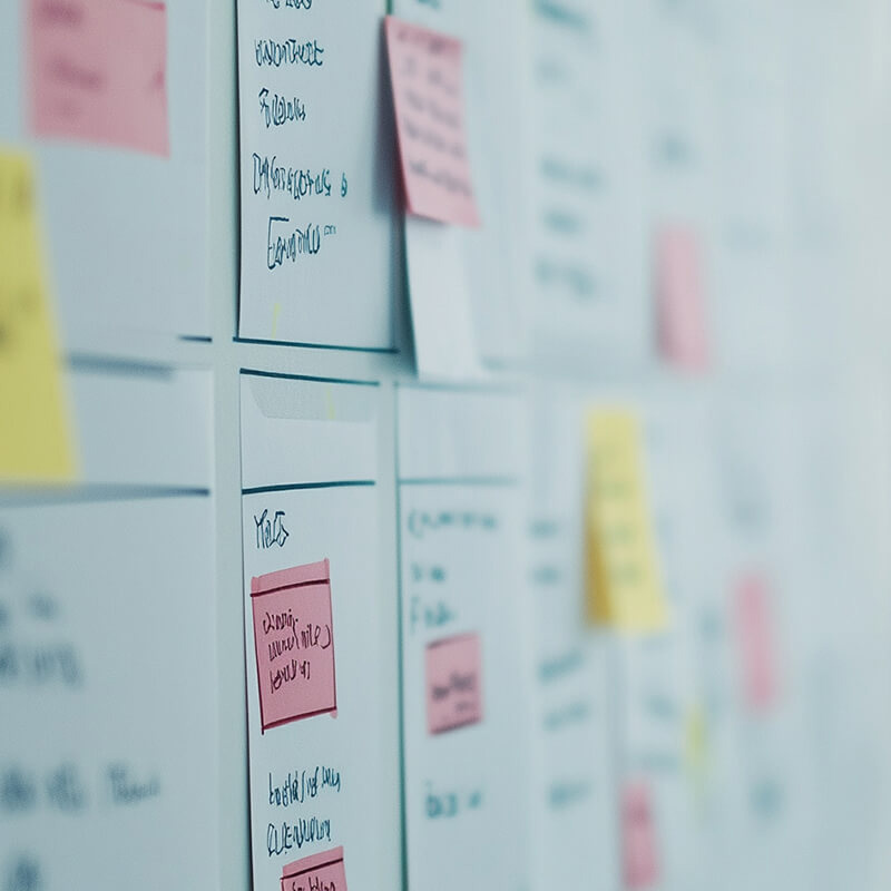 Post It Notes on Whiteboard Post It Notes on Whiteboard