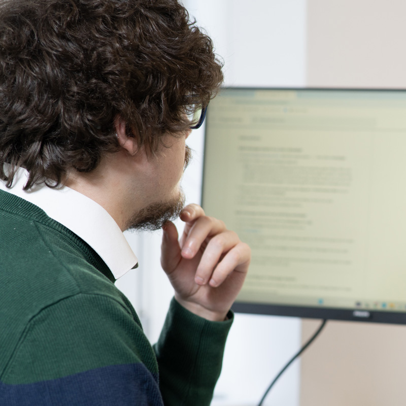 Sam doing an audit for a client Sam doing an audit for a client