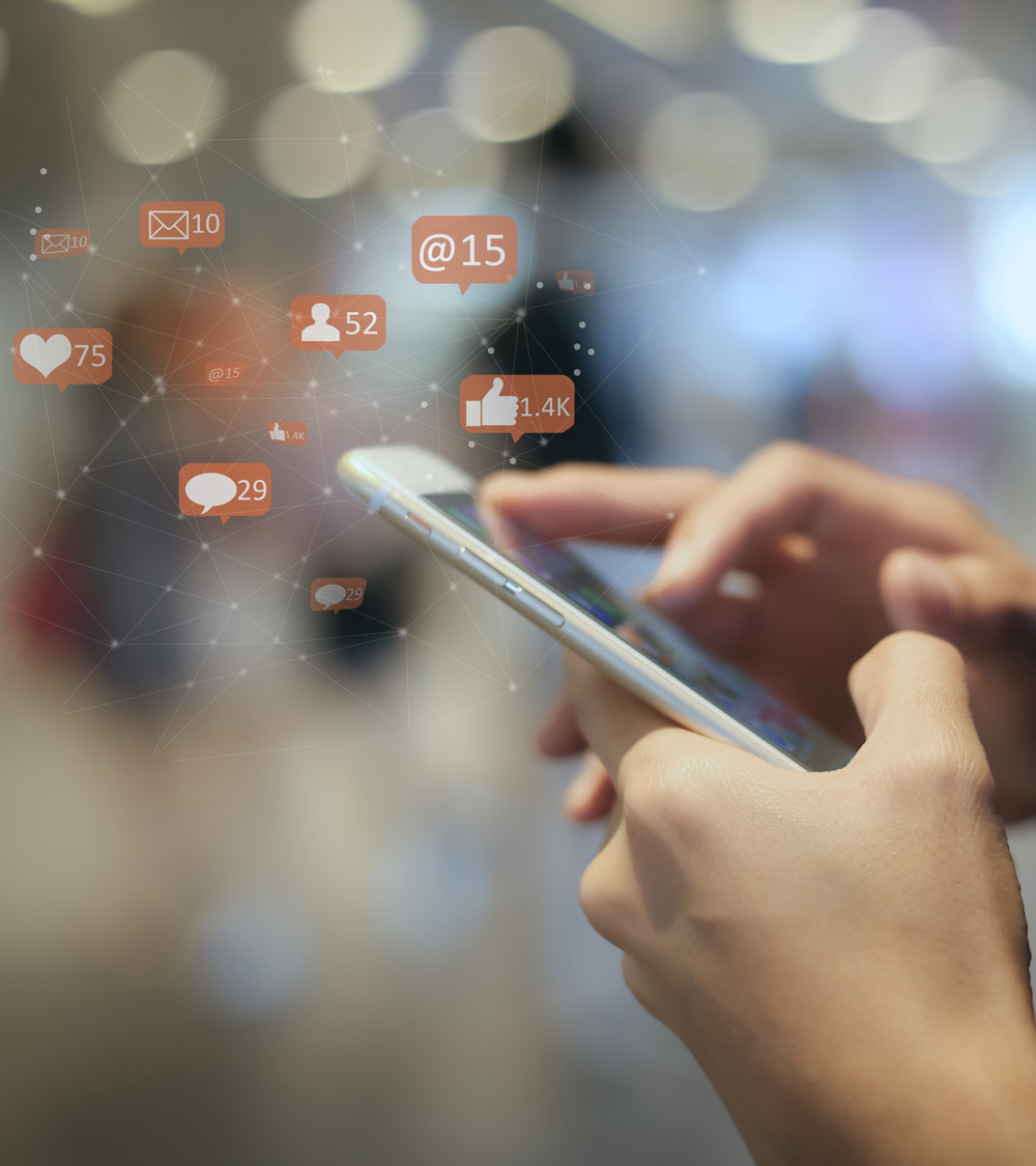 social media related mobile phone image