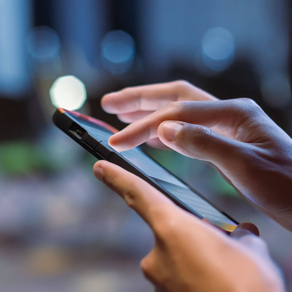 Person on a mobile device