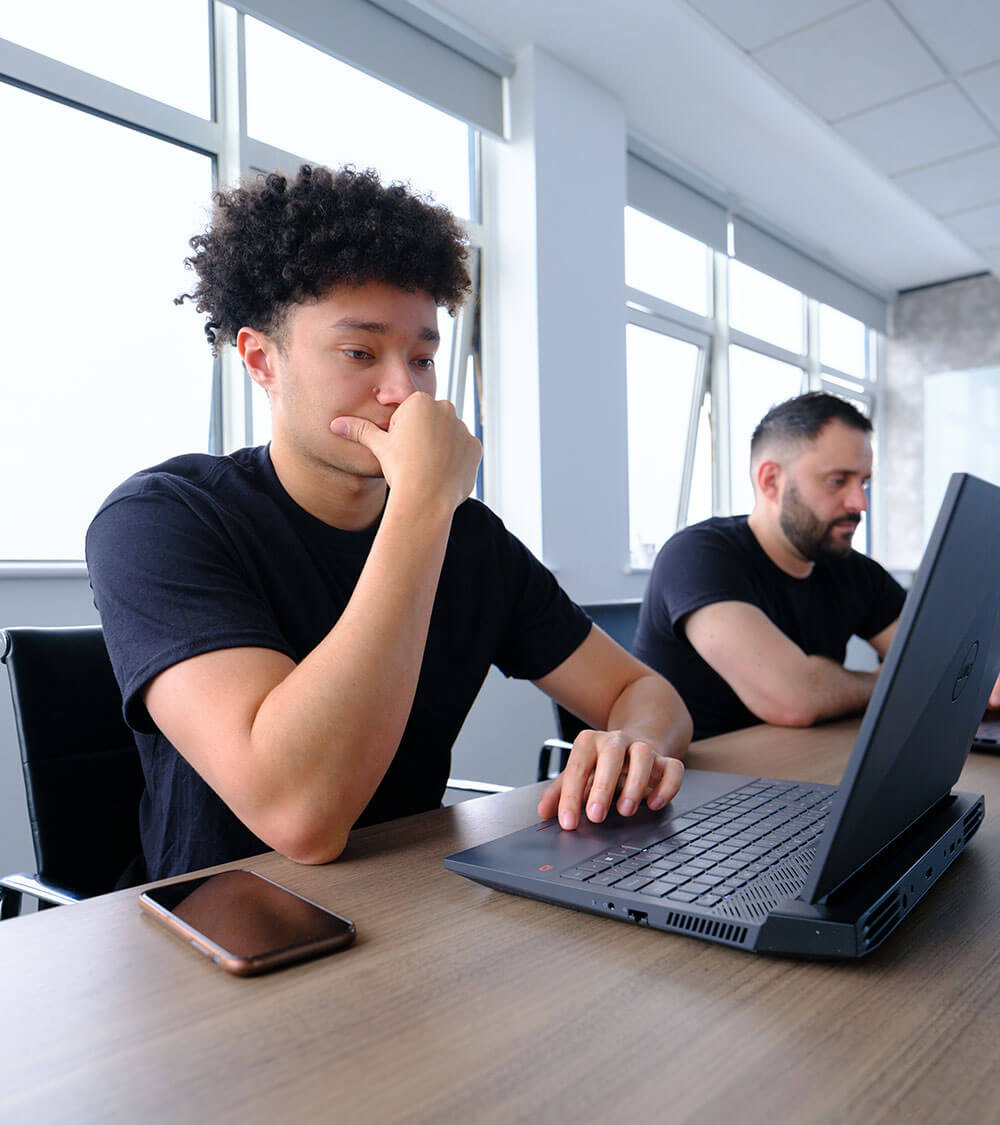 Birju working in Bristol office